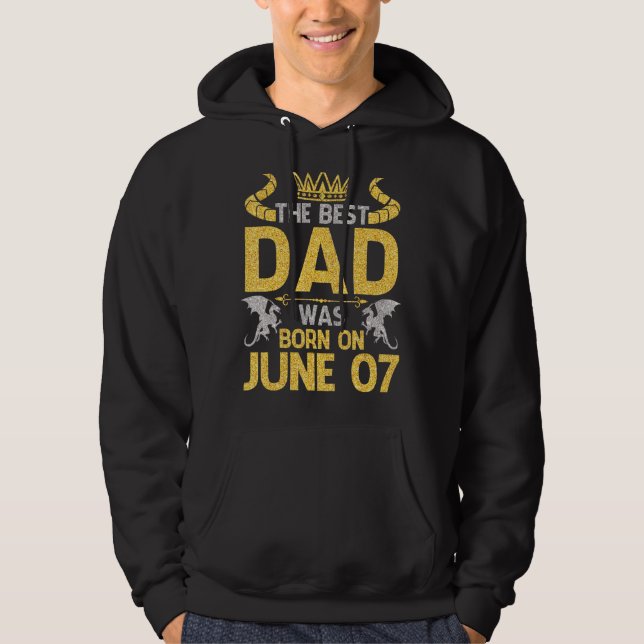 Der beste Vater wurde am 07. Juni Geboren Happy Bi Hoodie (Vorderseite)