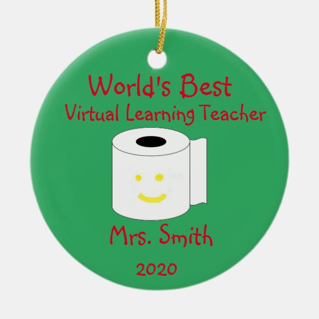 Der beste virtuelle Lehrer der personalisierten We Keramik Ornament (Vorne)