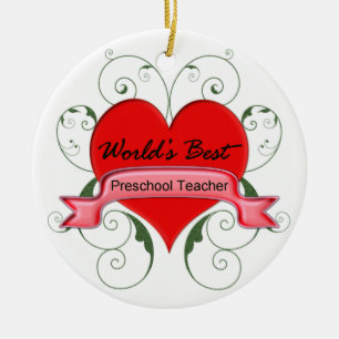 Der beste Vorschullehrer der Welt Keramikornament