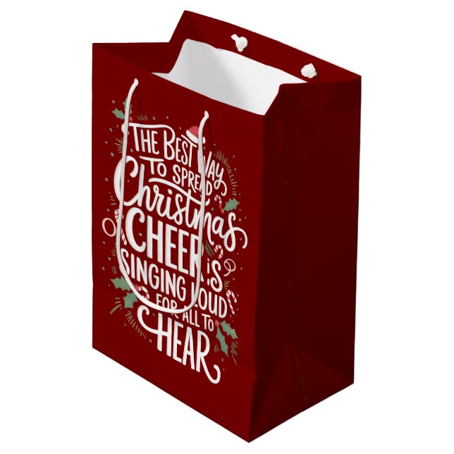 Der beste Weg, Weihnachten zu einem heiteren Urlau Mittlere Geschenktüte (Vorderseite Schrägansicht)