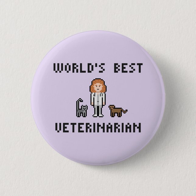 Der beste weibliche tierärztliche Knopf der Button (Vorderseite)