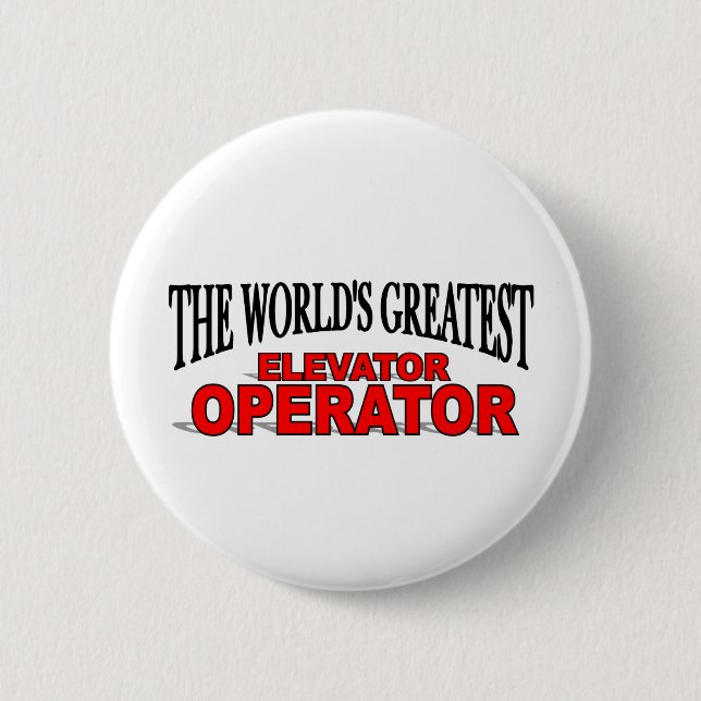 Der bestste Aufzugsbediener der Welt Button (Vorderseite)