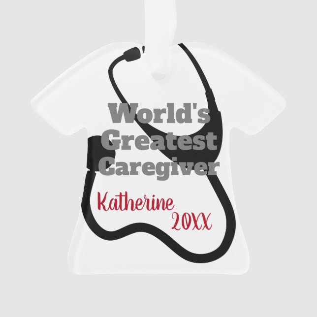 Der bestste Caregiver-niedliches personalisiertes Ornament (Vorderseite)