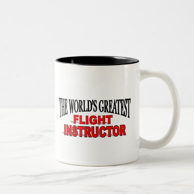 Der bestste der Flug-Lehrer der Welt Zweifarbige Tasse (Rechts)
