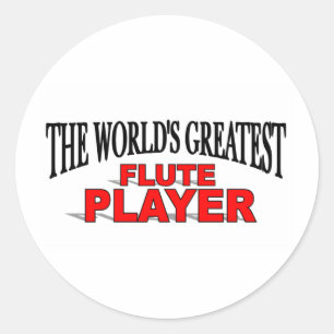 Der bestste die Flöten-Spieler der Welt Runder Aufkleber
