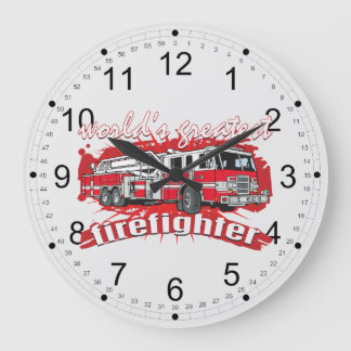 Der bestste Feuerwehrmann der Welt Große Wanduhr