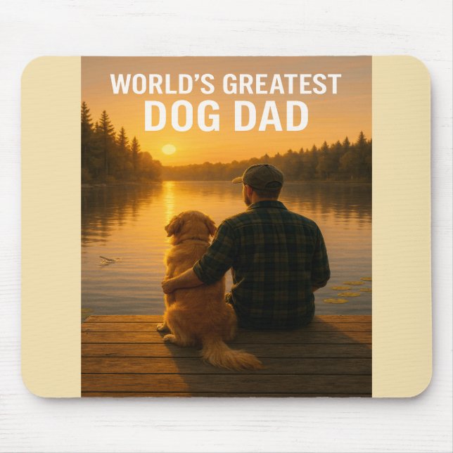 Der Bestste Hund-Vater der Welt - Lakeside Sunset  Mousepad (Vorne)