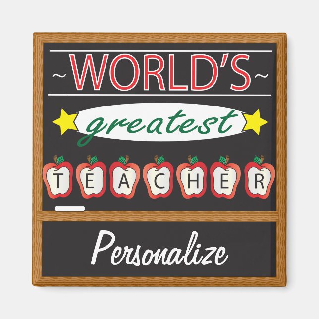 Der bestste Lehrer der Welt | personifizieren Magnet (Vorne)