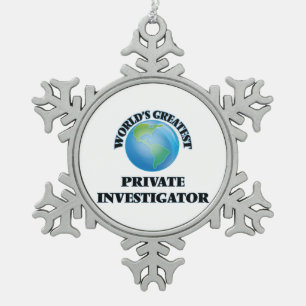 Der bestste private Forscher der Welt Schneeflocken Zinn-Ornament