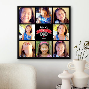Der Bestste Vater der Welt 8 FotoCollage Modern Re Poster