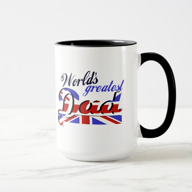 Der bestste Vater der Welt mit englischer Flagge Tasse (Rechts)