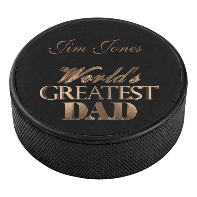 Der bestste Vater-elegante schwarze Eishockey Puck (3/4)