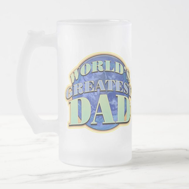 Der bestste Vater-mattierte GlasTasse der Welt Mattglas Bierglas (Links)