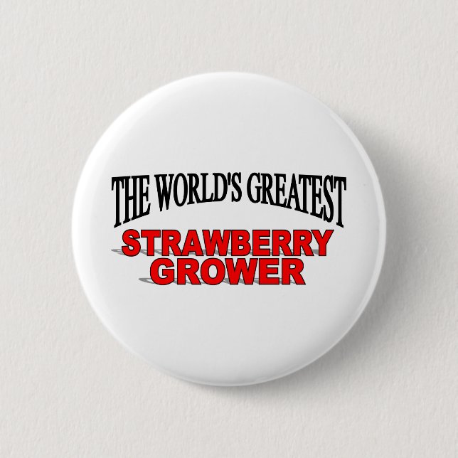 Der bestste Züchter der Welt Erdbeer Button (Vorderseite)