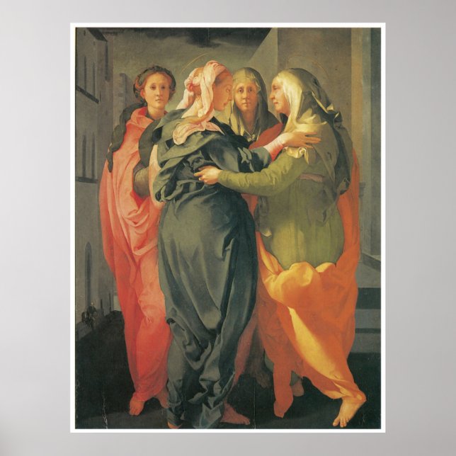 Der Besuch - Jacopo Da Pontormo Canvas Print Poster (Vorne)