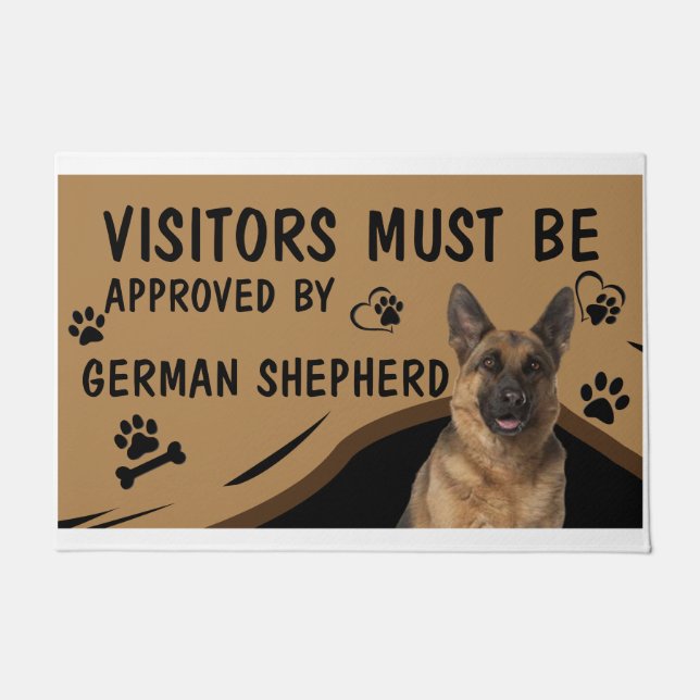 Der Besuch muss von der deutschen Hirte genehmigt  Fußmatte (Vorderseite)