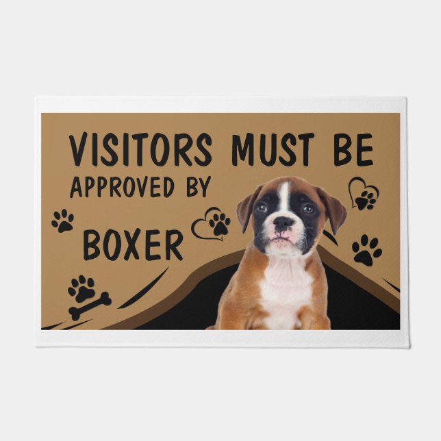Der Besuch muss von Springer Spaniel Boxer genehmi Fußmatte (Vorderseite)