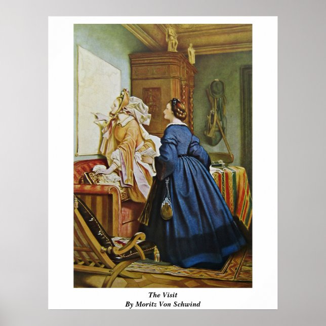 Der Besuch von Moritz von Schwind Poster (Vorne)