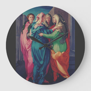 Der Besuch von Pontormo Manierist Fine Art Große Wanduhr