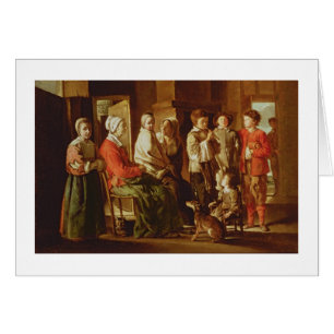 Der Besuch zur Großmutter (Öl auf Leinwand)