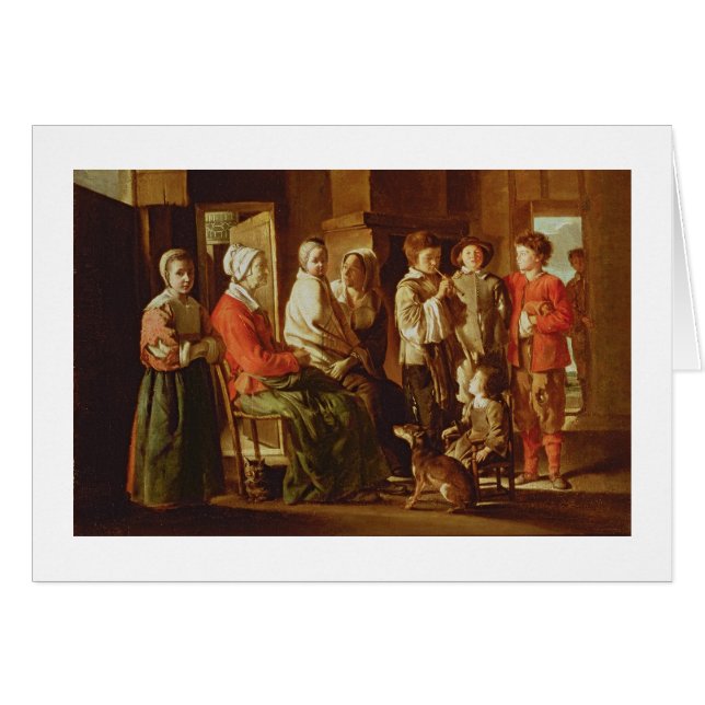 Der Besuch zur Großmutter (Öl auf Leinwand) (Vorderseite (Horizontal))