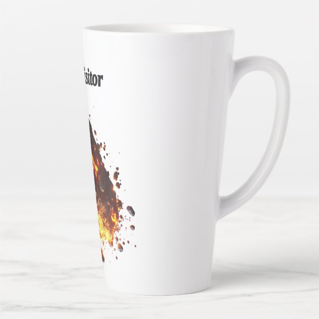 "Der Besucher" Asteroiden kosmischen Design Latte  Milchtasse (Rechts)