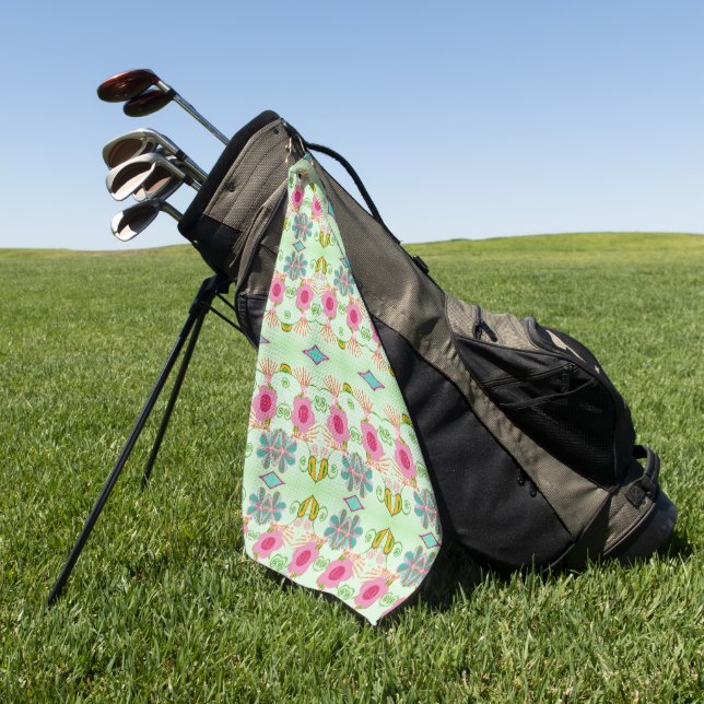 Der bezaubernde eklektische Garten: Diverse Blumen Golfhandtuch (Gras)