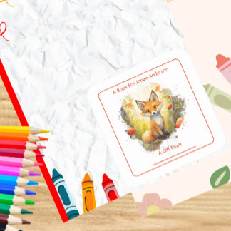 Der bezaubernde Fox im Buchzeichen des Waldes Quadratischer Aufkleber