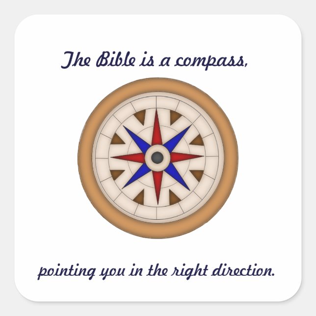 Der Bibelkompass Quadratischer Aufkleber (Vorderseite)