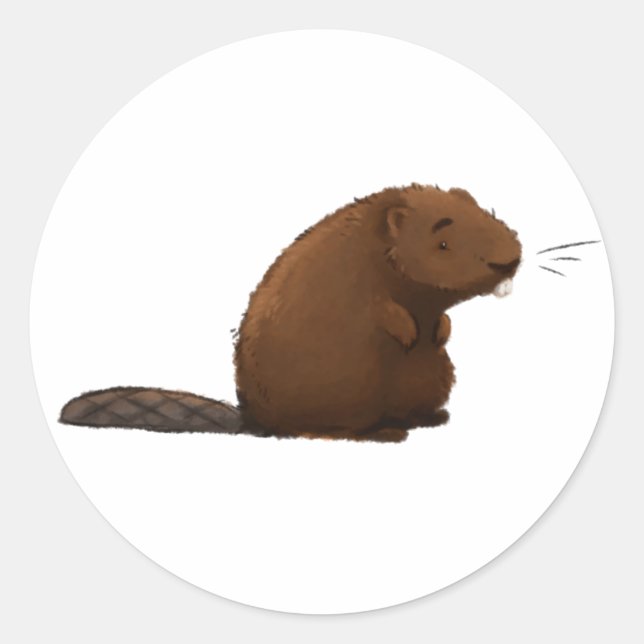Der Biber Runder Aufkleber (Vorderseite)