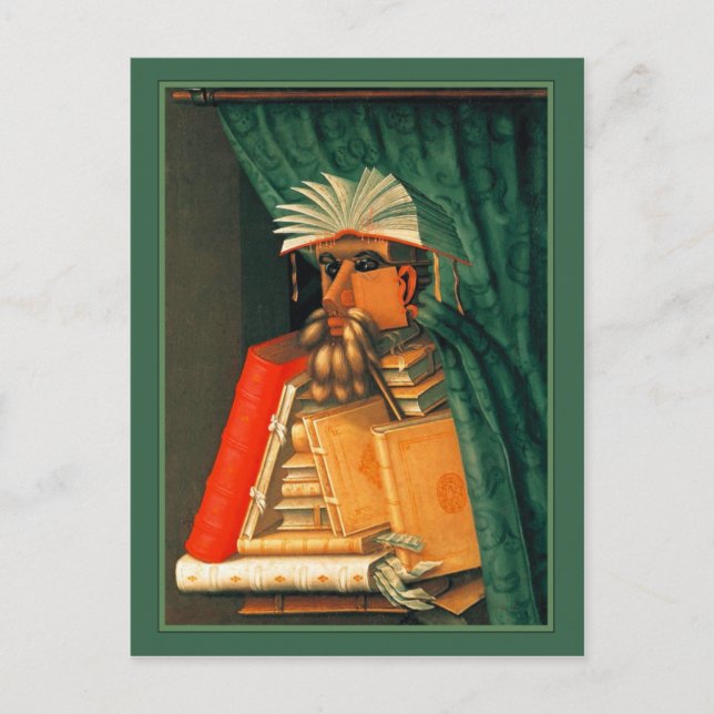 Der Bibliothekar von Giuseppe Acrimoldo Postkarte (Vorderseite)
