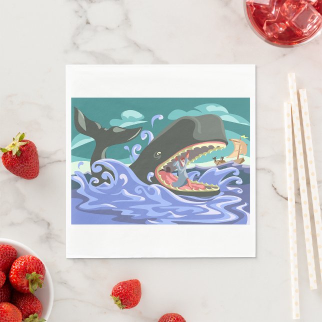 Der biblische Jonah und die Szene des Waldes Serviette (Von Creator hochgeladen)