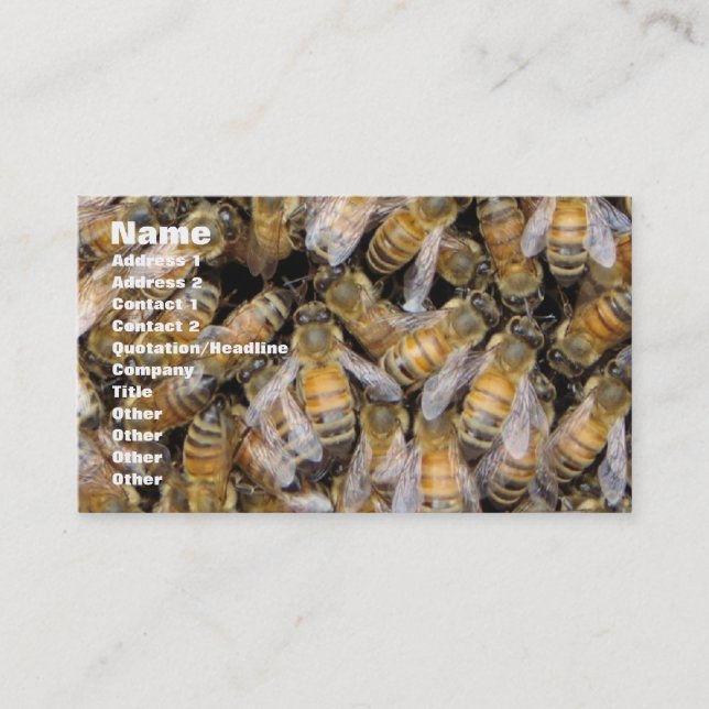 Der Bienen-Bienenstock Visitenkarte (Vorderseite)
