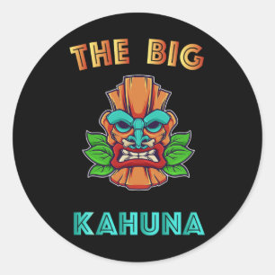 Der Big Kahuna Funny Hawaiian Tiki Vater Boss Gift Runder Aufkleber