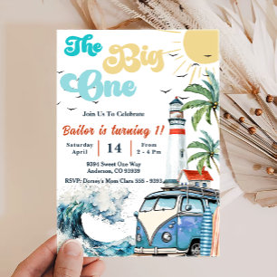 Der Big One Surf Beach zum 1. Geburtstag Einladung