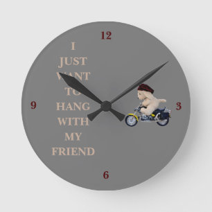 Der Biker -  Runde Wanduhr