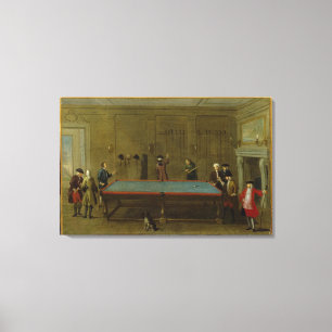 Der Billard-Raum (Öl auf Leinwand) Leinwanddruck
