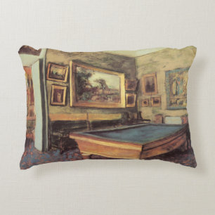 Der Billardraum bei Menil Hubert von Edgar Degas Dekokissen