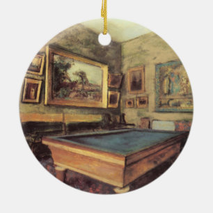 Der Billardraum bei Menil Hubert von Edgar Degas Keramik Ornament