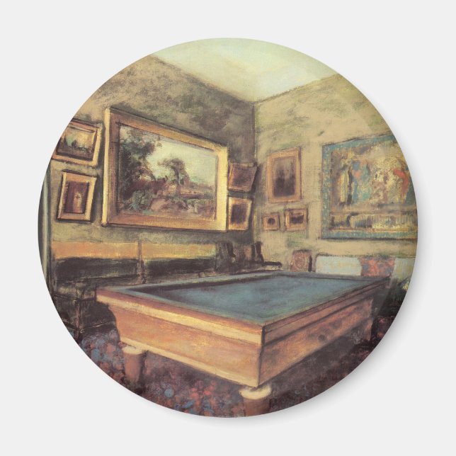 Der Billiardsaal in Menil Hubert von Edgar Degas Magnet (Vorne)
