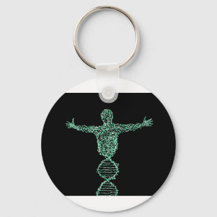 Der Biologie-DNA-Mensch Schlüsselanhänger