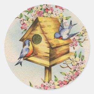 Der Birdhouse Runder Aufkleber