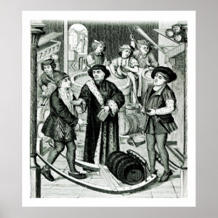 Der Bischof von Tournai, der den Tiden von Bier er Poster
