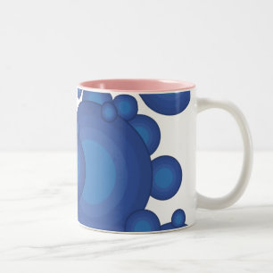 Der Blaue 70er-Jahre-Stilkreis Zweifarbige Tasse