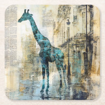 Der Blaue Giraffe in Paris Untersetzer