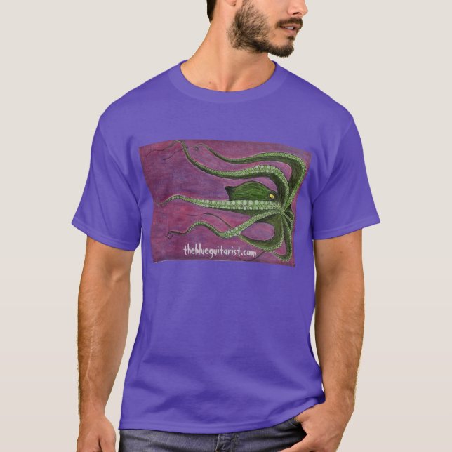 Der blaue Gitarrist "Mammon" T - Shirt (Vorderseite)