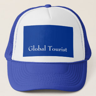 Der blaue Hut der globalen touristischen Männer Truckerkappe