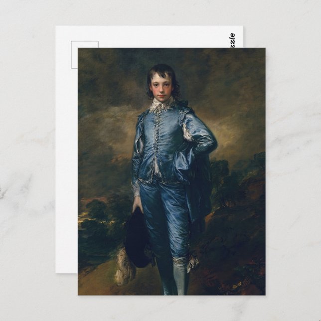 Der blaue Junge Postkarte (Vorne/Hinten)