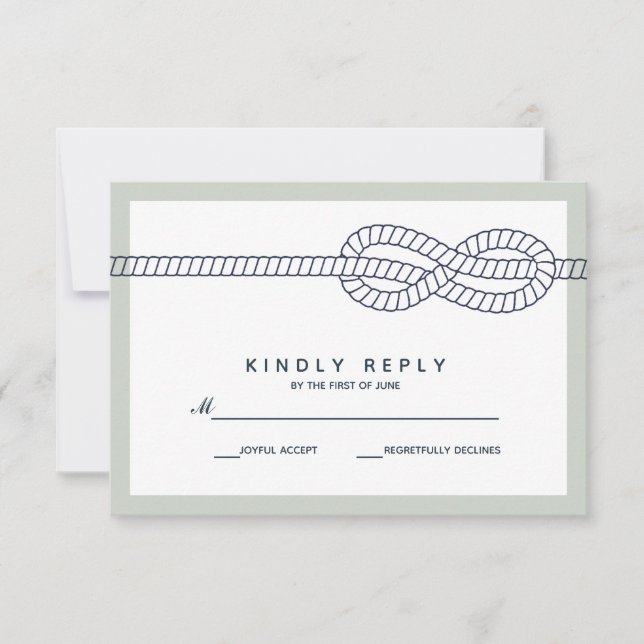 Der blaue Knoten | HochzeitsrSVP RSVP Karte (Vorderseite)
