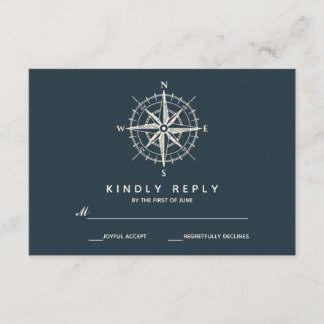Der blaue Kompass | HochzeitsrSVP RSVP Karte